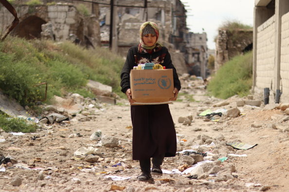 WFP matassistanse i Aleppo, Syria. Bilde: WFP/ Khudr Alissar